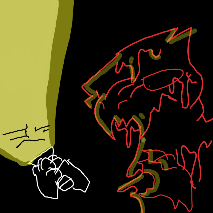 i wonder what does that monster looks like under the light???
 - Online Drawing Game Comic Strip Panel by scarlett