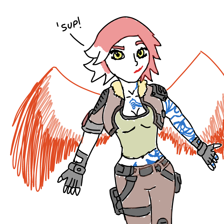 Lilith from Borderlands (A favourite game series of mine) - Online Drawing Game Comic Strip Panel by SpaceMattress