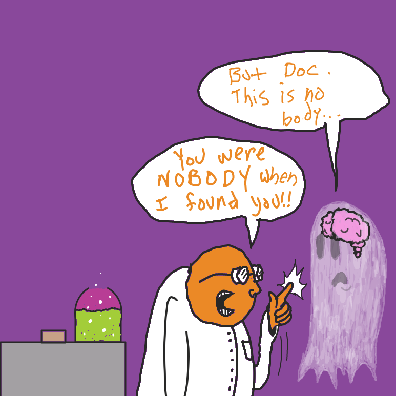 A surprise twist that leads one to wonder where the doctor acquired this brain. - Online Drawing Game Comic Strip Panel by Wizard Croissant