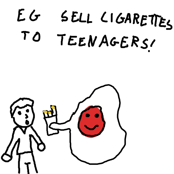 Drawing in Eg by Santa