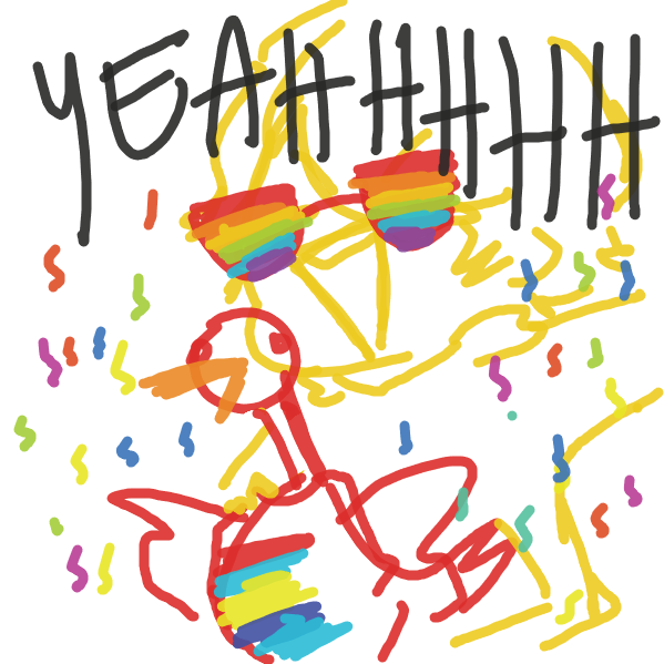 Drawing in happy pride month! by Wafflo