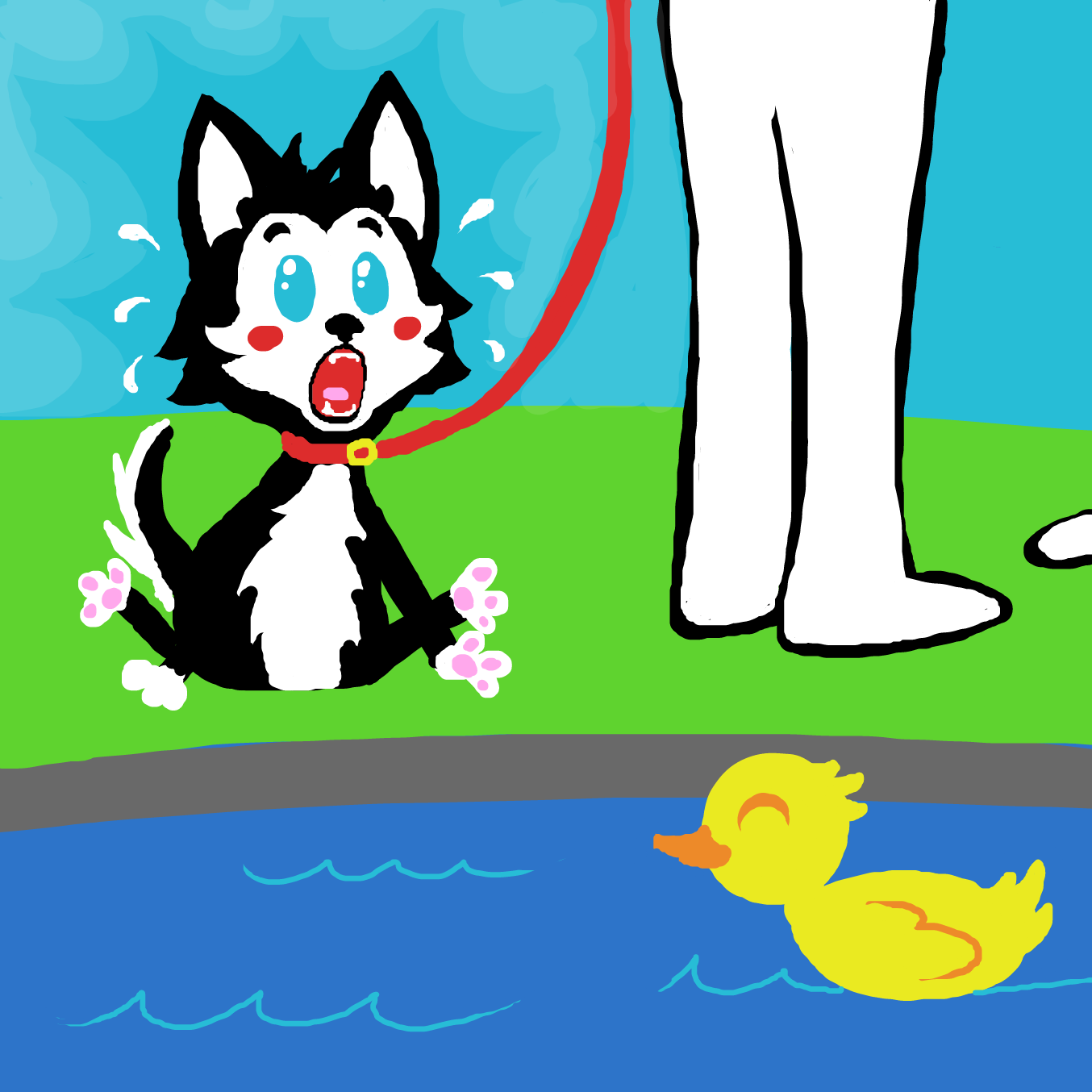 Drawing in Walk the doggo by TFD