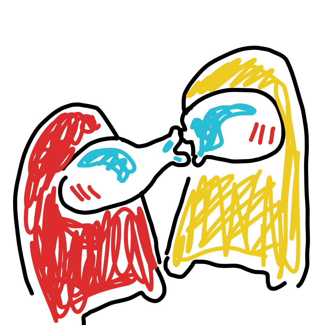 Drawing in Amongus kiss by dumbrump