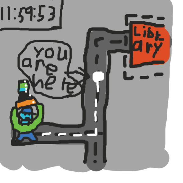 Drawing in THE RETURN OF THE LIBRARY BOOKS by Duncan