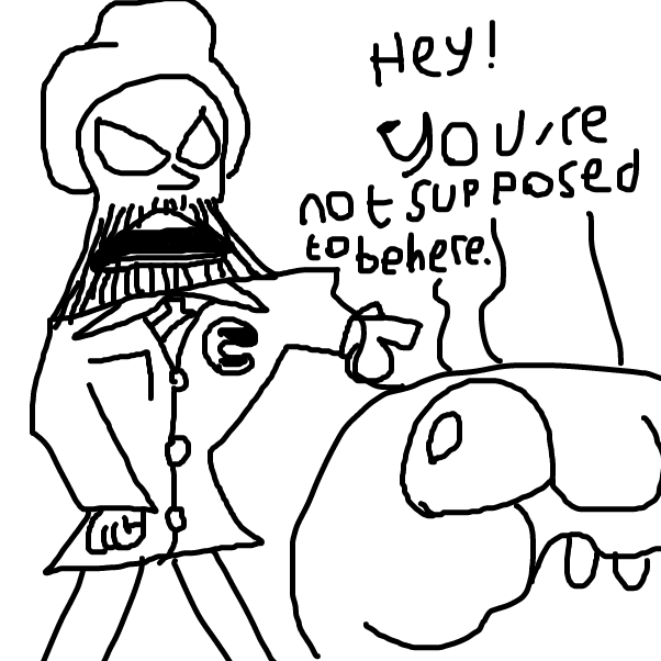 Uh Oh it's the principal Alerting our 32 year old "Hero" readers. - Online Drawing Game Comic Strip Panel by BananaDoc