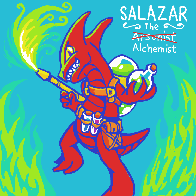 A self proclaimed alchemist who enjoys his work a bit too much. - Online Drawing Game Comic Strip Panel by SeanTrunks