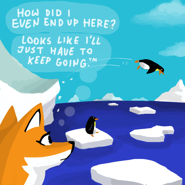 Keep Going: Escape From An2rctica - Online Drawing Game Comic Strip Panel by 🔲