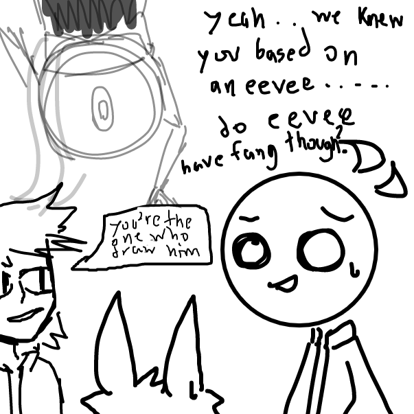 ...uh... do eevee have fang? - Online Drawing Game Comic Strip Panel by FifaSam