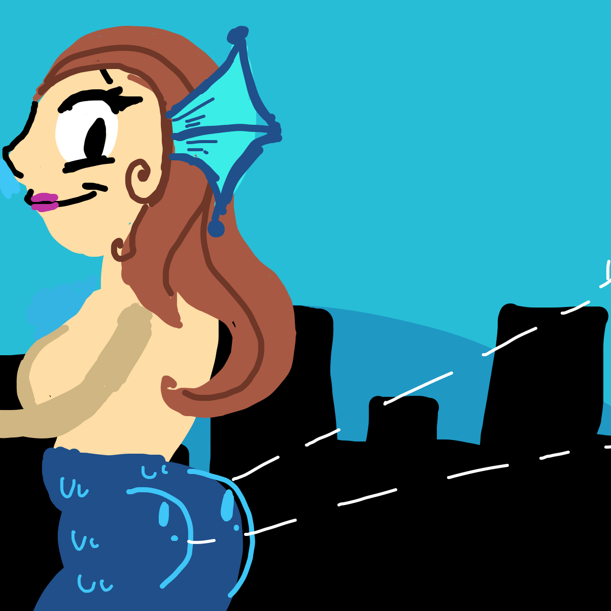 Drawing in Reverse merman by IsaacChamplain