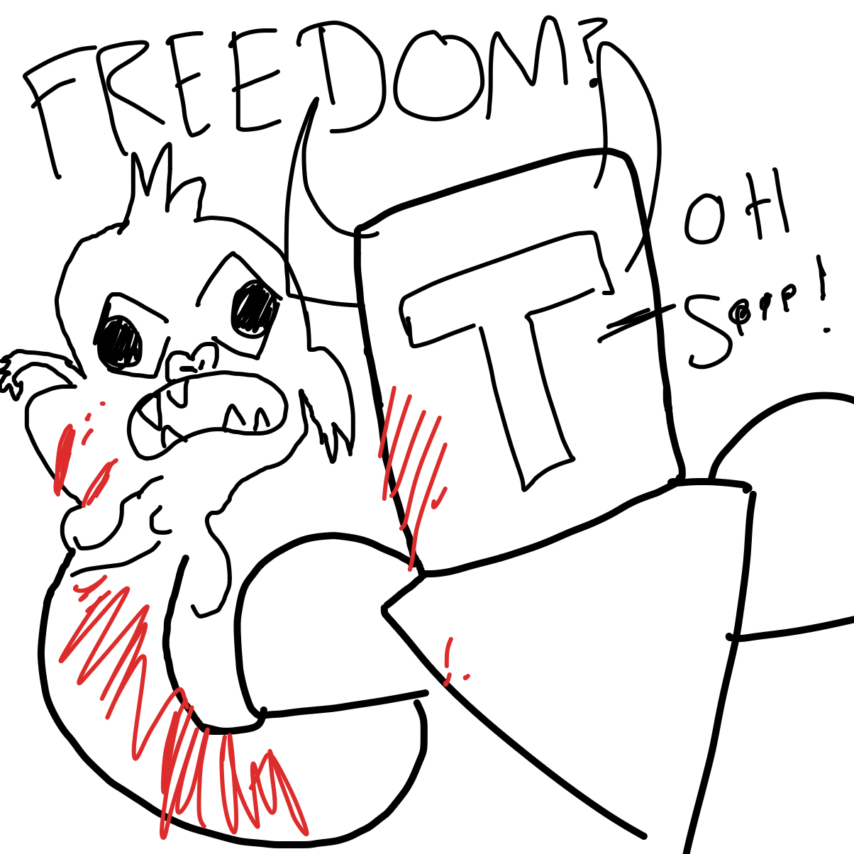 Drawing in it's just a flesh wound by IsaacChamplain