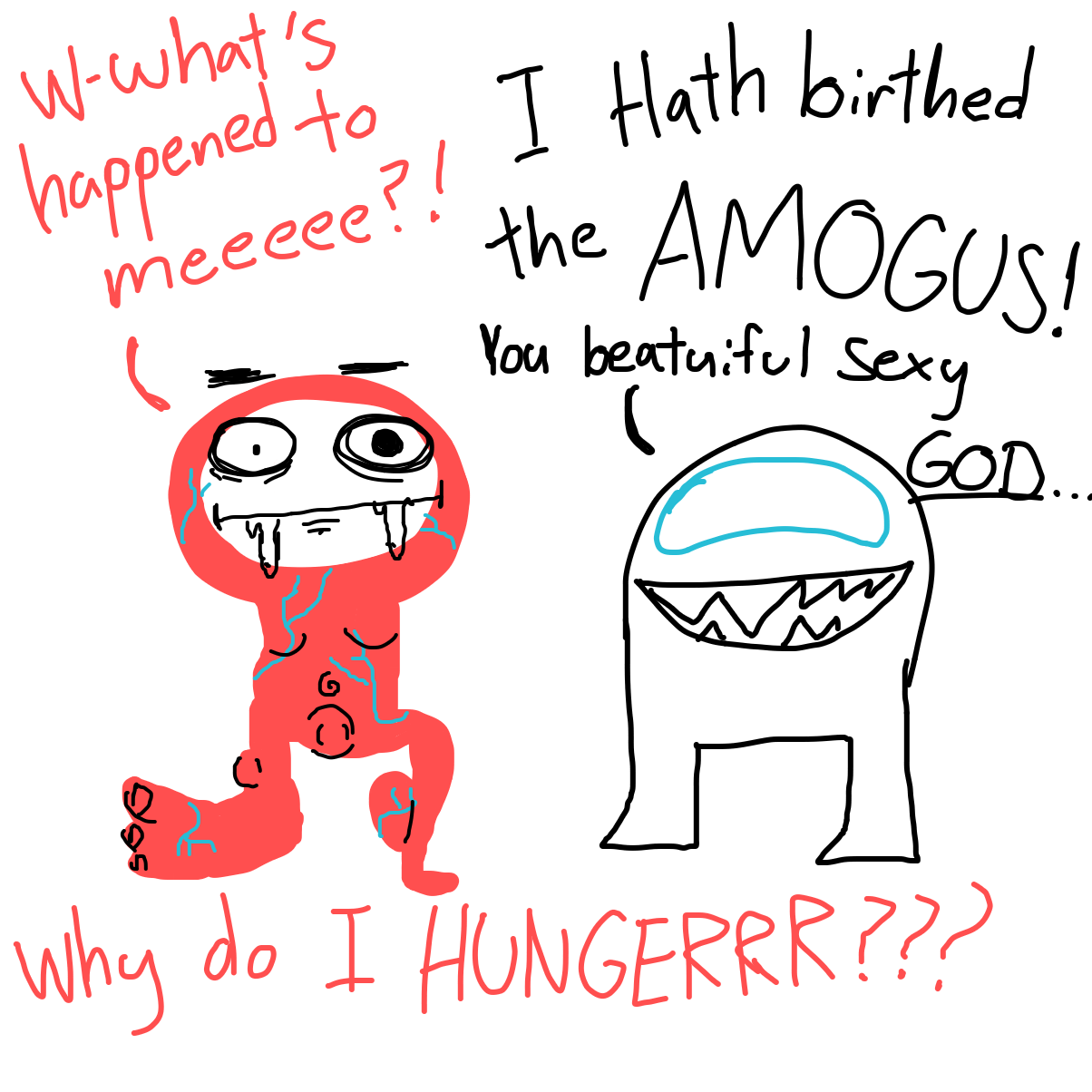 Drawing in amogus by IsaacChamplain