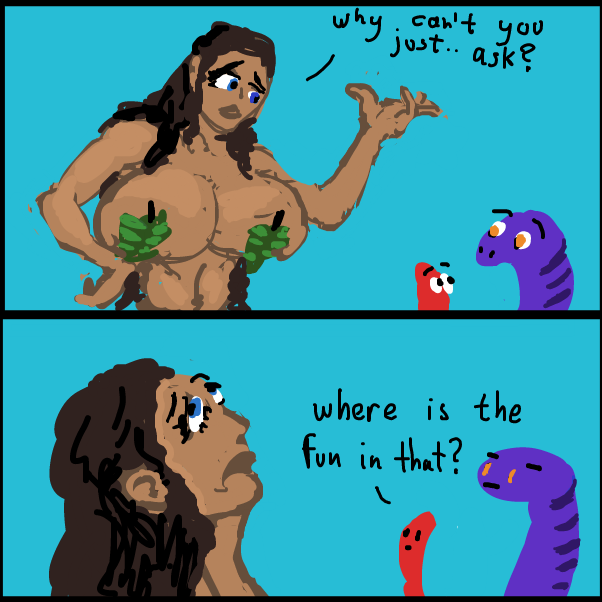 ..and so on that day both the circumsion and the eyeroll has been invented - Online Drawing Game Comic Strip Panel by Peyocay