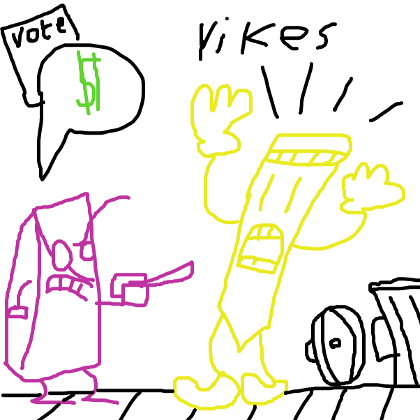 Uh Oh! he's being rubbed by a Eraser - Online Drawing Game Comic Strip Panel by BananaDoc