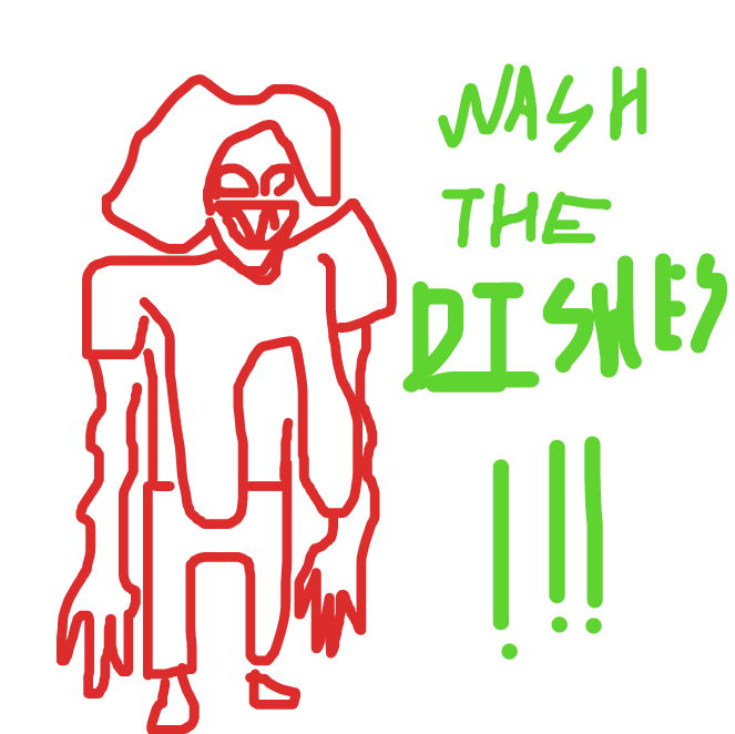 ur mom telling u to wahs the dishes - Online Drawing Game Comic Strip Panel by King!!!!!