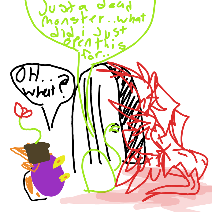 Drawing in What's behind this door. by scarlett