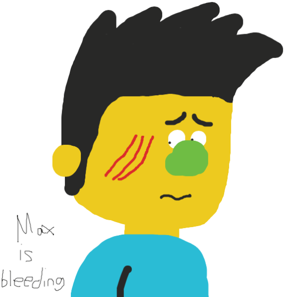 Max is still bleeding from that scratch, Also don't worry he listened to the police.
https://www.striptogether.co/strips/1948/panels - Online Drawing Game Comic Strip Panel by TheYellowMan