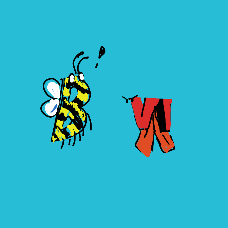 W is for wasp.  - Online Drawing Game Comic Strip Panel by JA