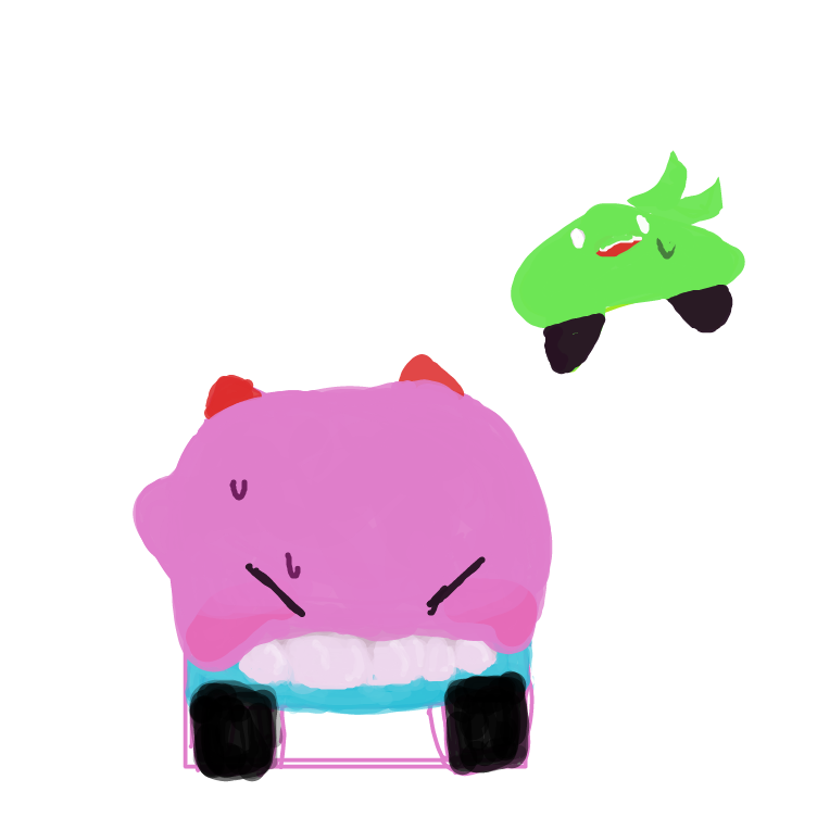 Drawing in Kirby Car but the nightmare never ends... by JA