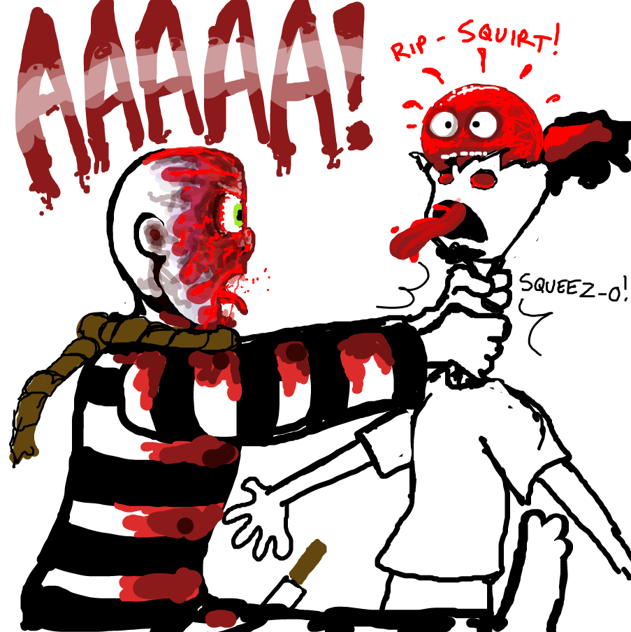 THE VENGEANCE OF FLATFACE BEGINS!!! - Online Drawing Game Comic Strip Panel by TFD