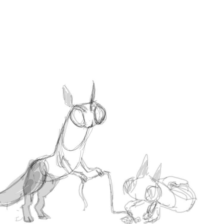 Two insect like species braiding a bascekt out of fiber.  - Online Drawing Game Comic Strip Panel by JA