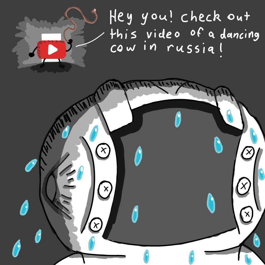 Finding random youtube videos is legit the number one way for me to lose interest in doing stuff for the next few hours. - Online Drawing Game Comic Strip Panel by SpaceMattress