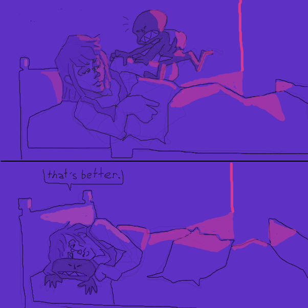 helps to try different pillow

even gremlin shaped pillow

 - Online Drawing Game Comic Strip Panel by Chepley