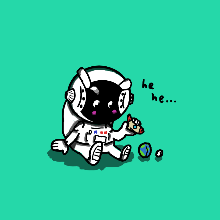 Spaceship goes brr.  (I added eyes just to make it a tiny bit cuter looking) - Online Drawing Game Comic Strip Panel by SpaceMattress