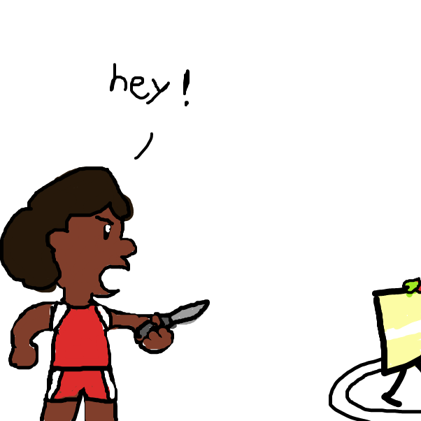 Drawing in Jackie and the cake by Dragonfart