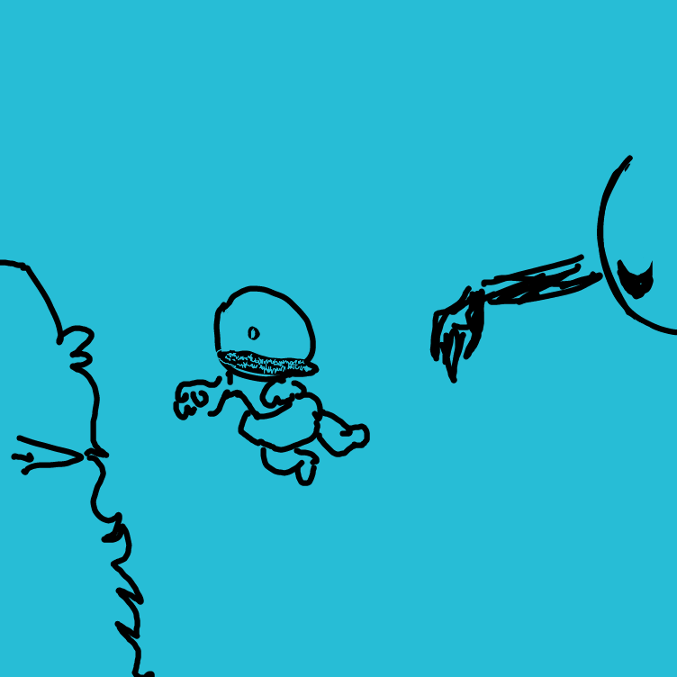 I have a baby cousin who's a bit fan of tots so... Yeah. Child deployed.  - Online Drawing Game Comic Strip Panel by JA