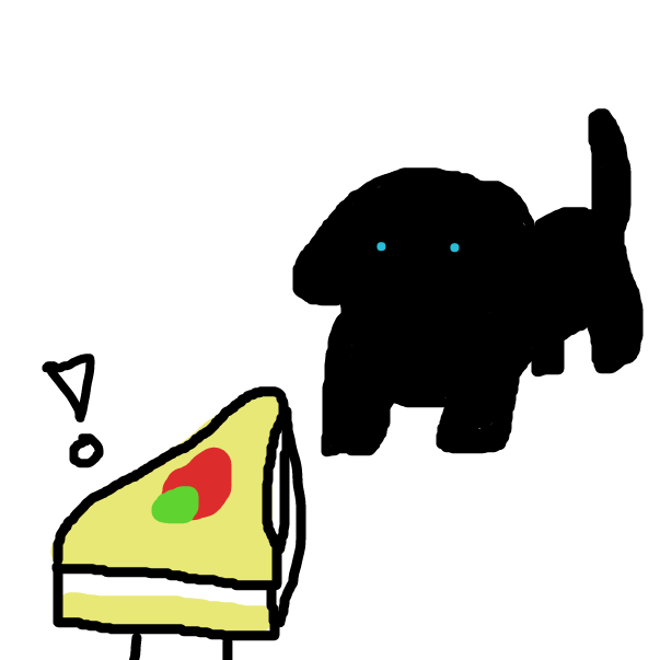 cake sees black dog - Online Drawing Game Comic Strip Panel by enderlol