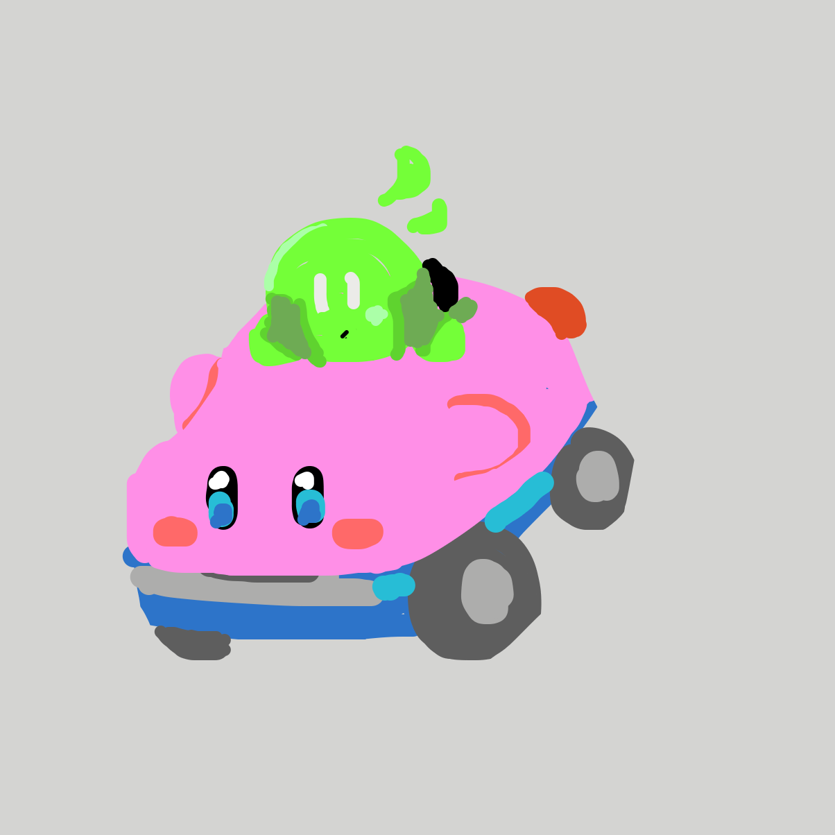 Drawing in Kirby Car but the nightmare never ends... by Netu