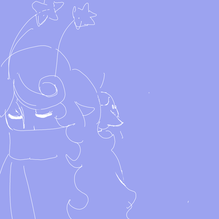 Drawing in Rigels floofy hair 2 by JA