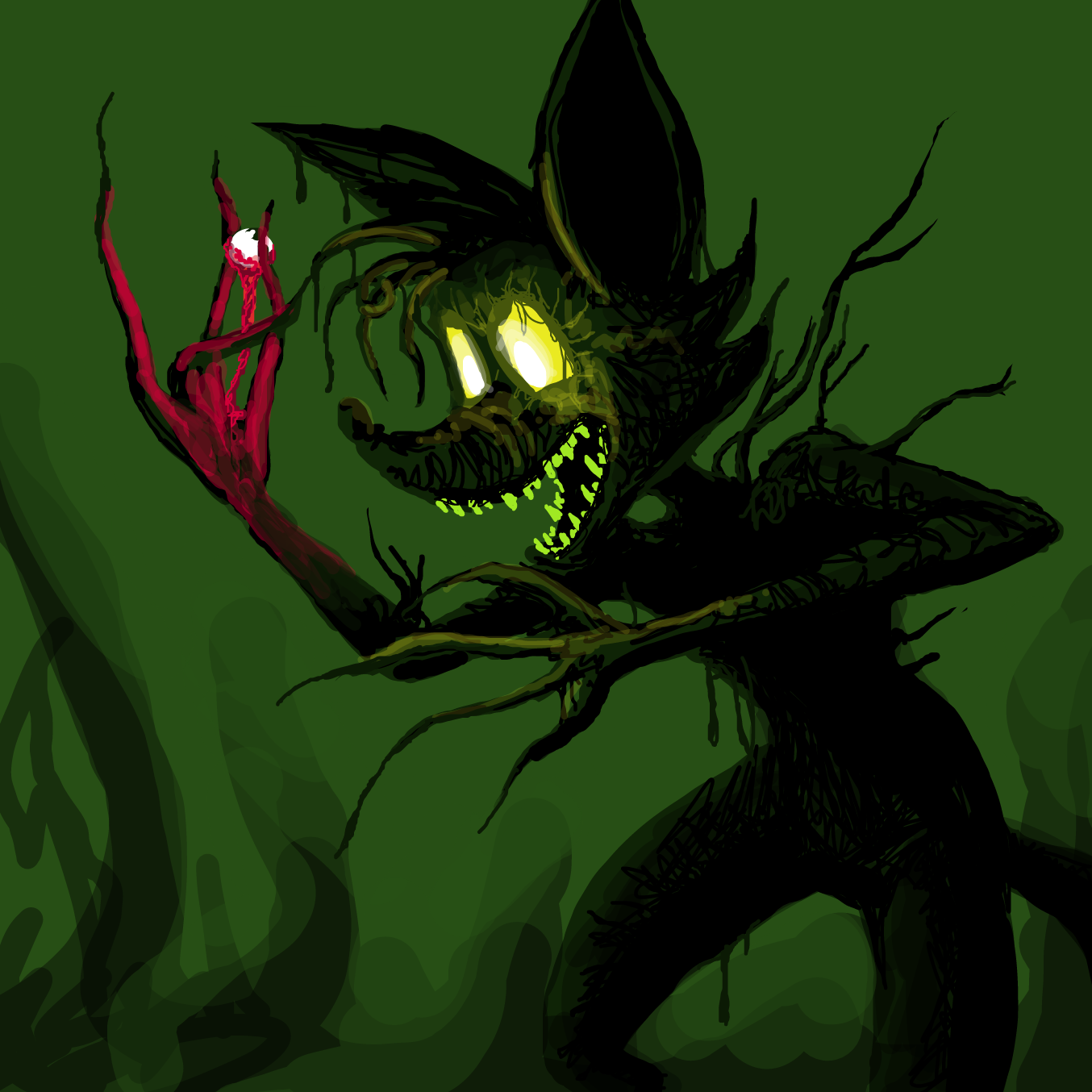 Drawing in your OC but evil by TFD