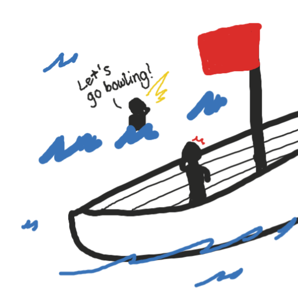 "Hey cousin, lets go bowling!" - Online Drawing Game Comic Strip Panel by Waphels