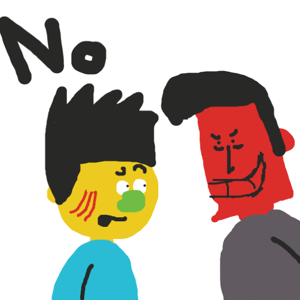 Max thinks that something is off with this stranger, almost if like he could steal Max's wallet - Online Drawing Game Comic Strip Panel by TheYellowMan