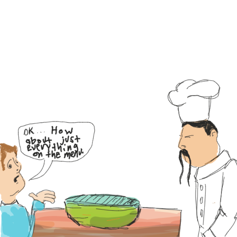 Maybe lets tone it down a little Chef. - Online Drawing Game Comic Strip Panel by Wizard Croissant