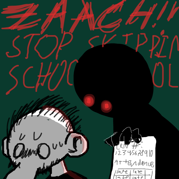 it's his student number. He was skipping school. - Online Drawing Game Comic Strip Panel by KringlePringles