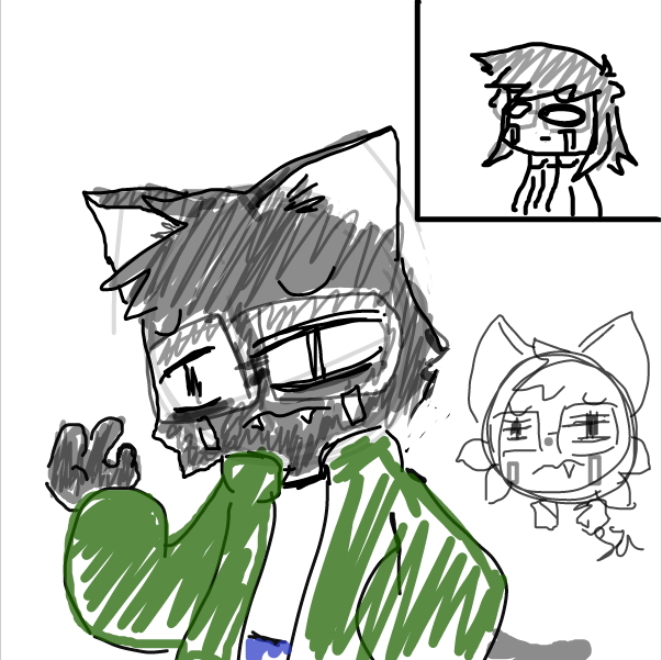 author/fifa as a cat....... a black one... just because his luck most of the time are not on his side-sam - Online Drawing Game Comic Strip Panel by FifaSam