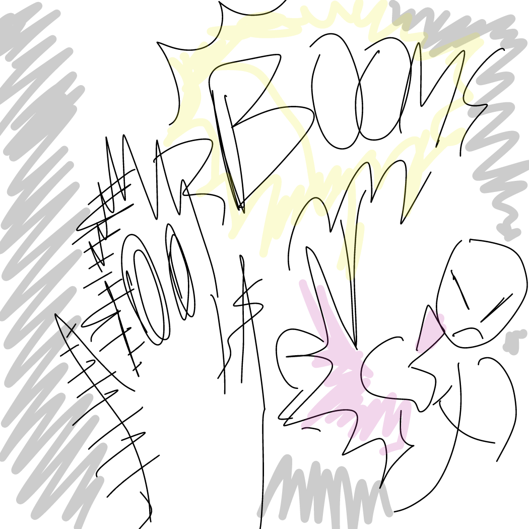 Stopping screaming with loud noises. Part 1. - Online Drawing Game Comic Strip Panel by KringlePringles