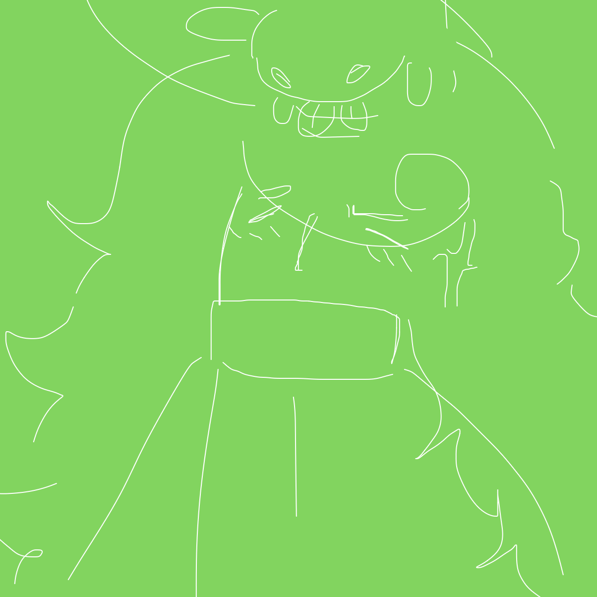 Drawing in Rigels floofy hair 2 by Razputin