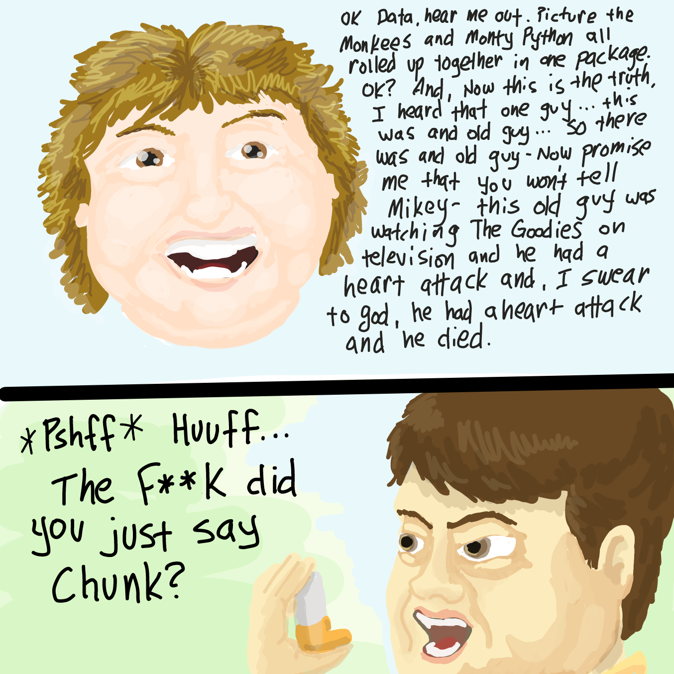 Drawing in Goodies Never Say Die by Wizard Croissant