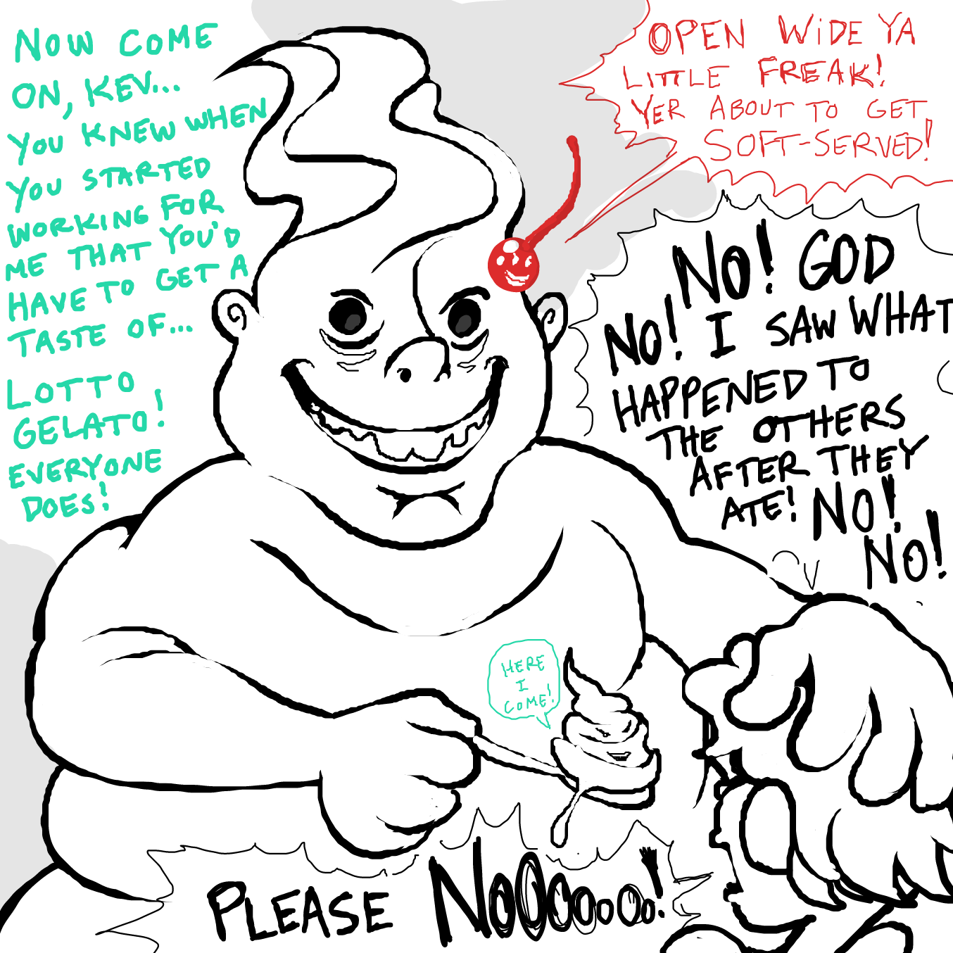 Drawing in Go one...Just 1 Little Bite Kevin by TFD