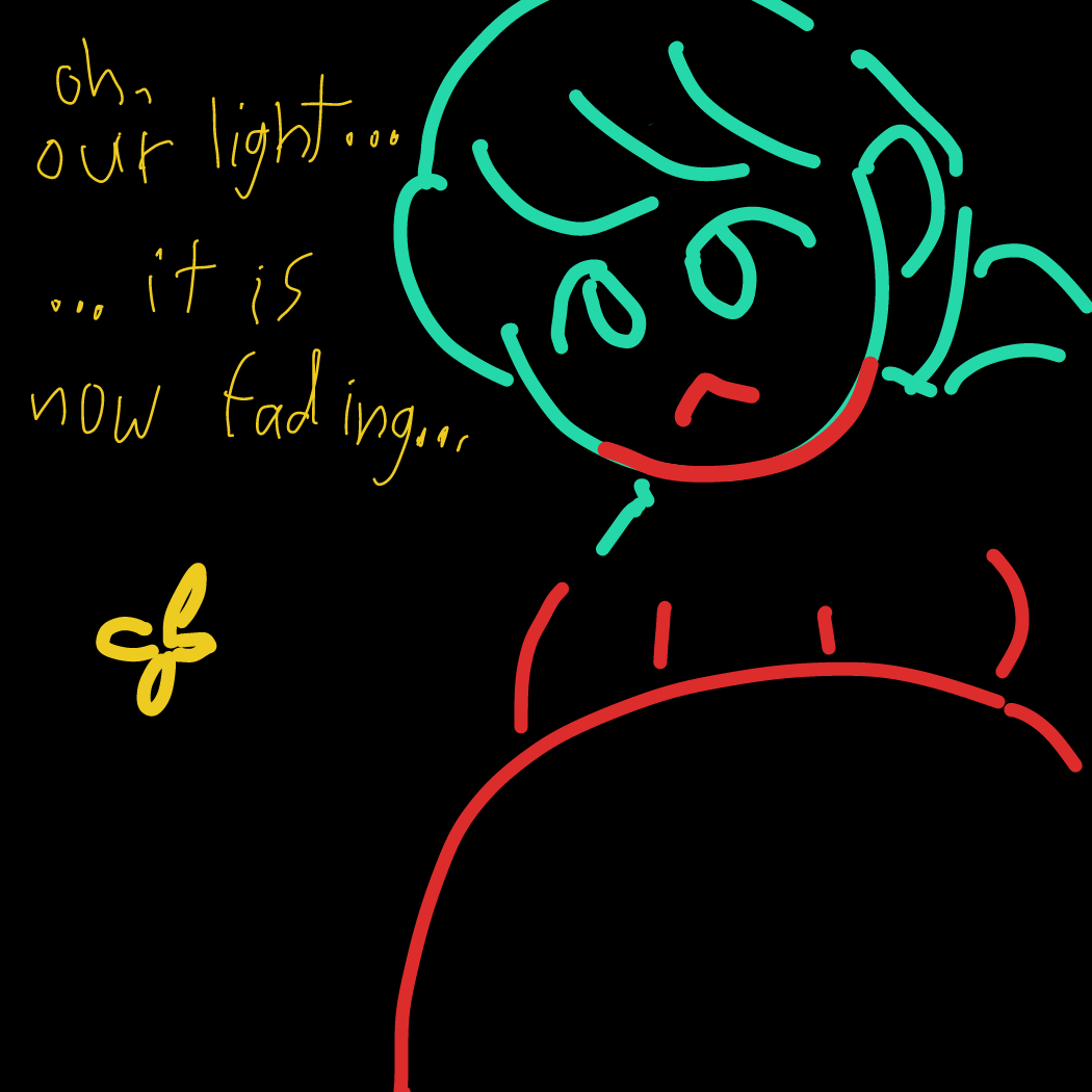 So far I have some ideas on how this might progress: we might go on a journey to save the fairy light from something! Or maybe it is natural for the fairy light to die, so they must migrate to create another. Idk if you have better ideas go for it. - Online Drawing Game Comic Strip Panel by KringlePringles
