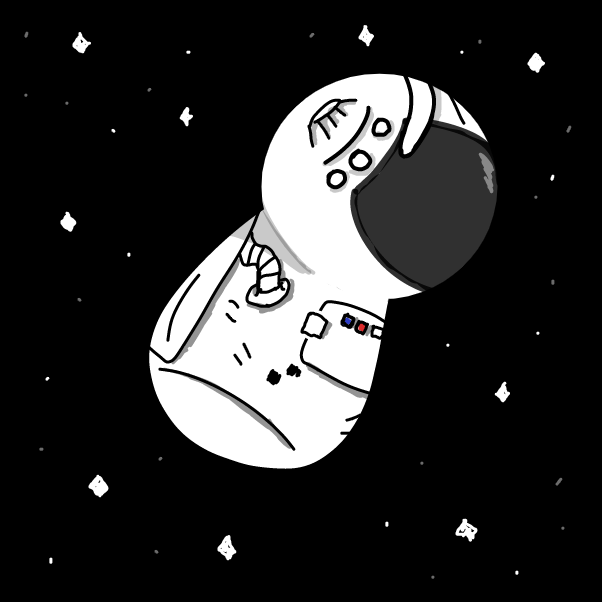 I'd be perfectly upright if there were some gravity around here somewhere... - Online Drawing Game Comic Strip Panel by SpaceMattress