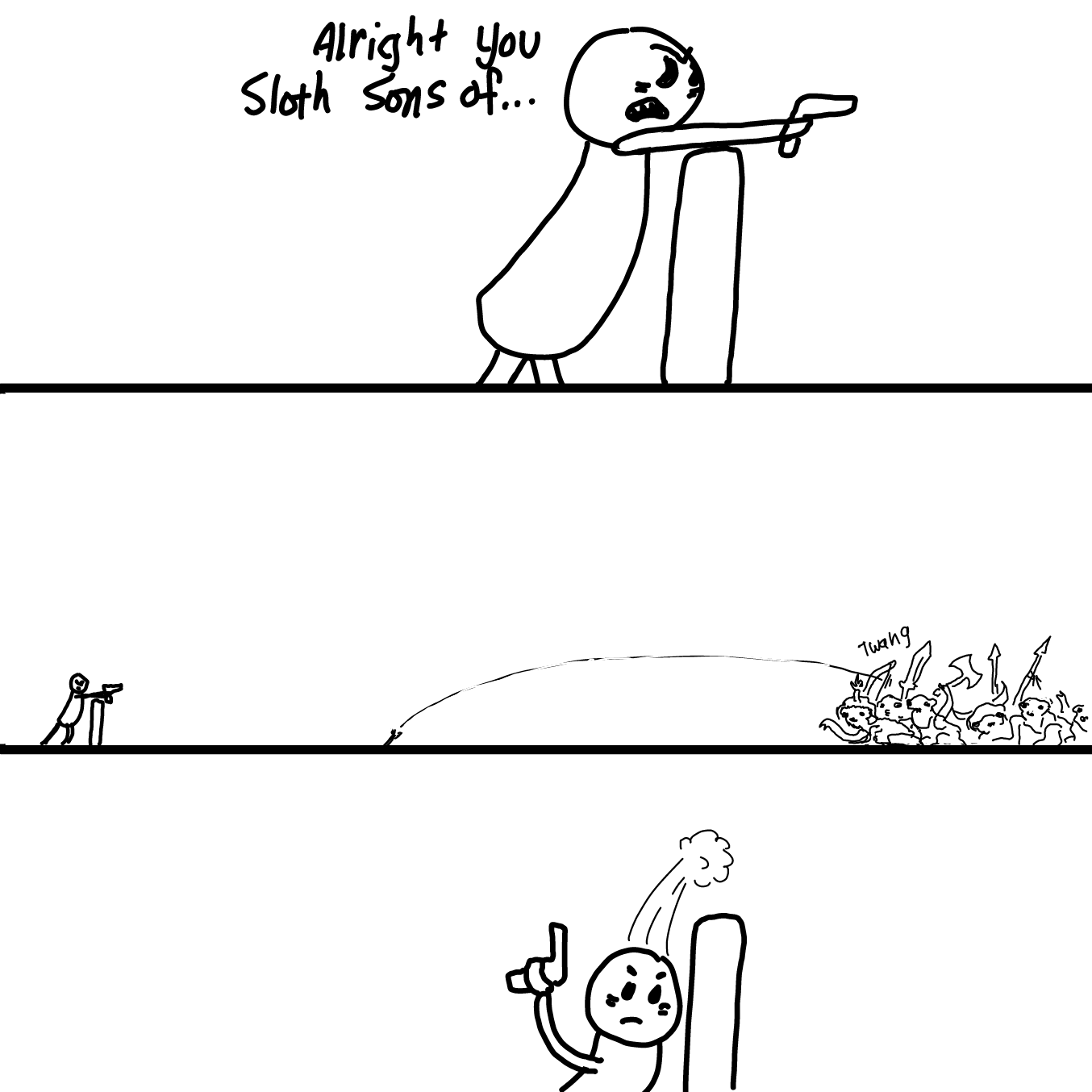 Drawing in Battle Sloths by Wizard Croissant