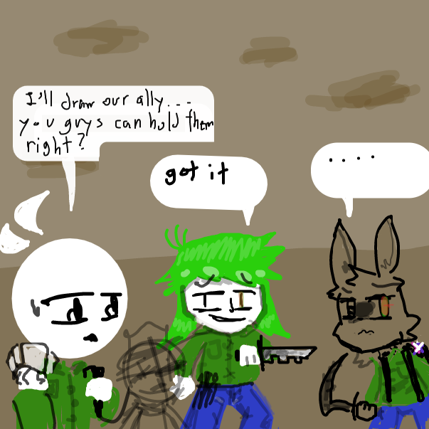 we... actually have explore in the dungeon before....  so... we are very capable of fighting - sam - Online Drawing Game Comic Strip Panel by FifaSam