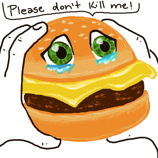 burg wants to live - Online Drawing Game Comic Strip Panel by KingofDuck