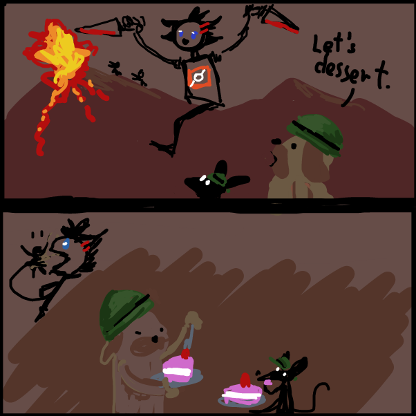 I love the smell of dessert in the morning - Online Drawing Game Comic Strip Panel by Peyocay