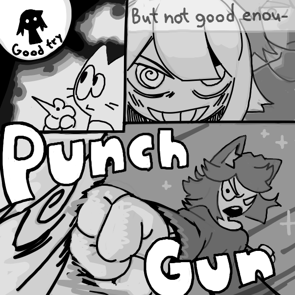 It's called punch gun so it's technically a gun - Online Drawing Game Comic Strip Panel by W3