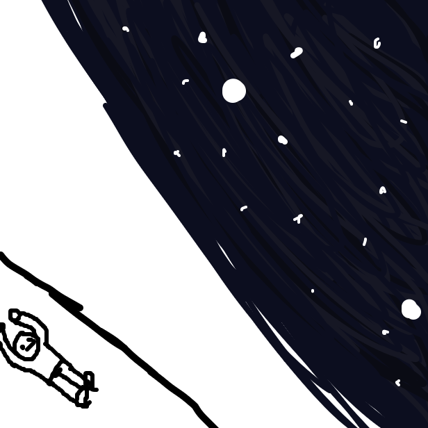 A man is starring up at the sky, he just chilling - Online Drawing Game Comic Strip Panel by Lunar Enjoyer